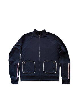 FILA 60/70s‑Inspired Navy Zip-Up Track Jacket with Contrast Piping